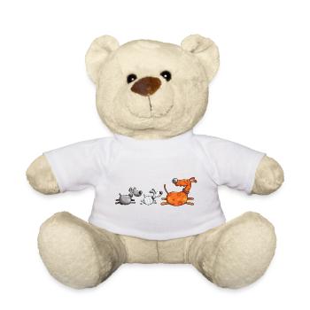 Drei Hundetiere - Hund - Hunde - Dog - Comic - Teddy - Weiß - Vorne