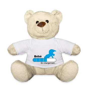 bébé Motard - Nounours - blanc - Devant