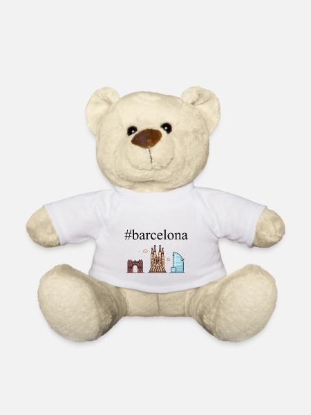 #Barcelone, capitale de la Catalogne - Nounours - blanc