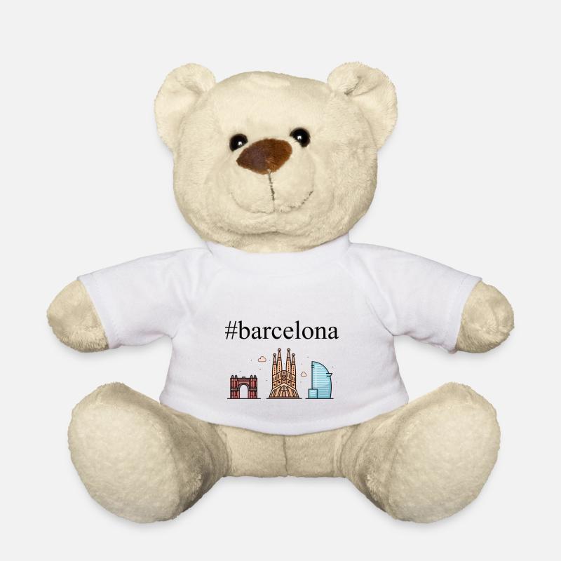 #Barcelone, capitale de la Catalogne - Nounours - blanc