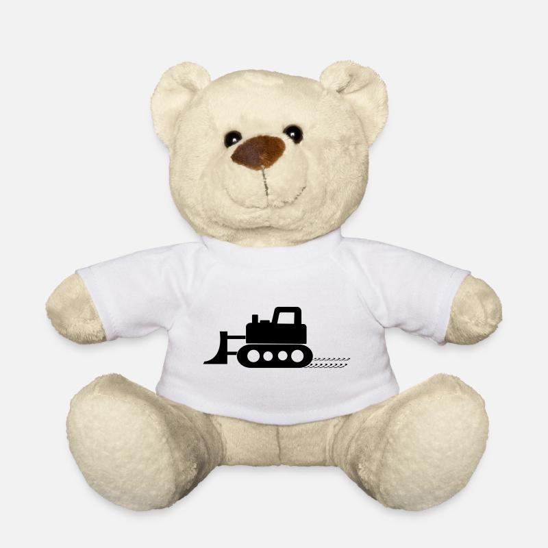 bulldozer - Nounours - blanc