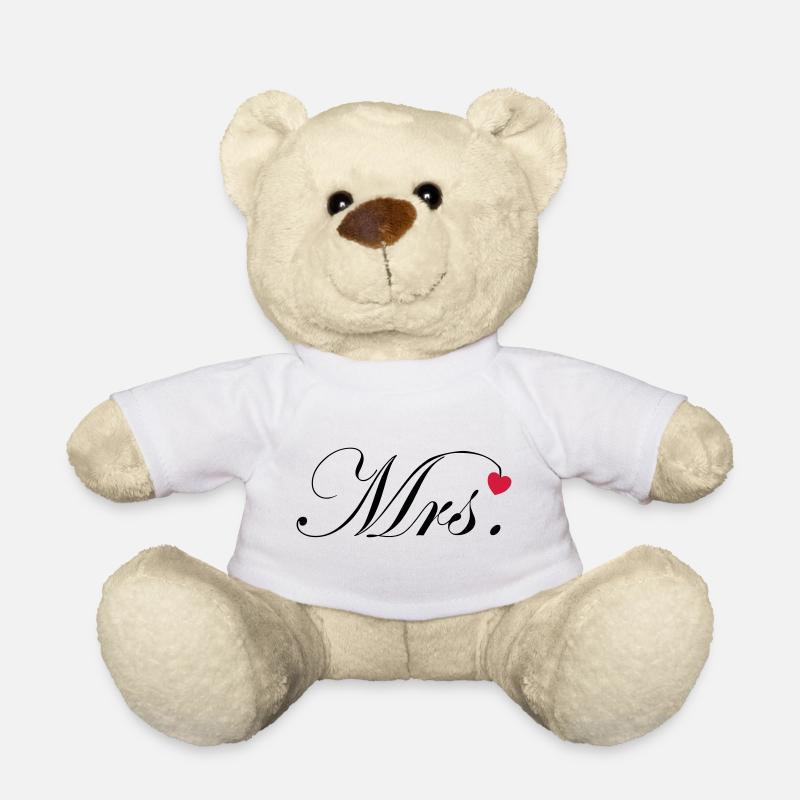 Mr and Mrs Hochzeit Herz Design Paar Geschenk - Teddy - Weiß