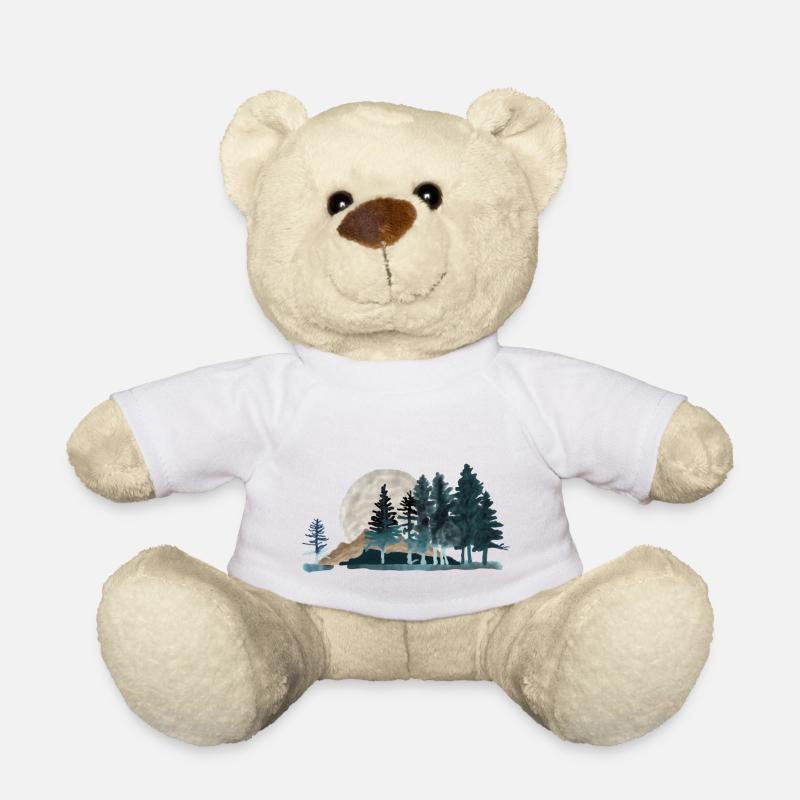 Montagnes de paysage aquarelle - Nounours - blanc