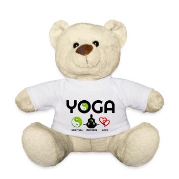 Yoga mit grünem Yin Yang, Yoga, Yoga Hoodies, Yoga - Teddy - Weiß - Vorne