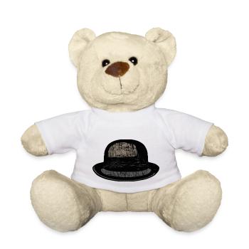 Hut Melone Fantasie Zeichnung - Teddy - Weiß - Vorne