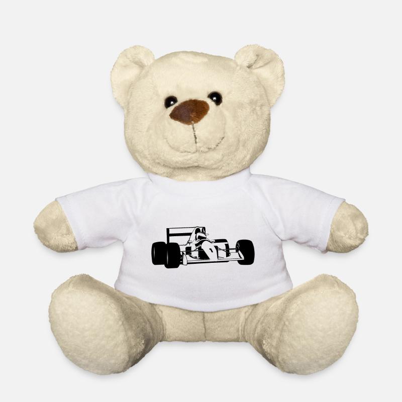 Voiture de course silhouette noir et blanc - Nounours - blanc