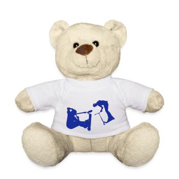 Stunt Scooter Rider in Action Teamrider BLUE - Teddy Bear - white - Front