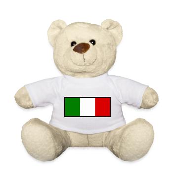 Italien italienische Fahne Flagge Geschenk - Teddy - Weiß - Vorne
