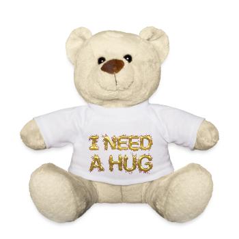 J’ai besoin d’un câlin - Nounours - blanc - Devant