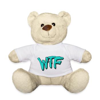 WTF Schriftzug Graffiti - Teddy - Weiß - Vorne