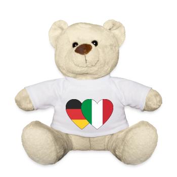 Amour allemand italien avec 2 cœurs sans limites - Nounours - blanc - Devant