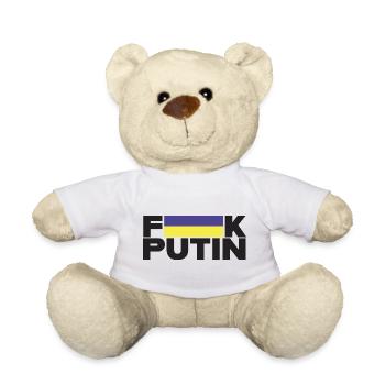 FK Putin Ukraine Flagge für Frieden - Teddy - Weiß - Vorne
