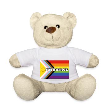 Inclusive Pride Progress Flag SICHERER RAUM - Teddy - Weiß - Vorne