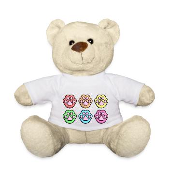 Cute Cat Paw Gay Queer Flag Flag LGBTQ - Teddy Bear - white - Front