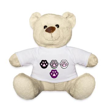 Cute Cat Paw Asexual Ace Flag Flag LGBTQ - Teddy Bear - white - Front