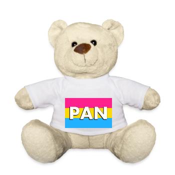 Pan Flag Pansexuelle Pan Flag Pansexualität Stolz - Teddy - Weiß - Vorne