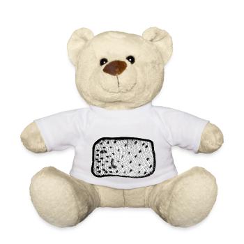 Litter box inspires Helge Schneider picture puzzles - Teddy Bear - white - Front