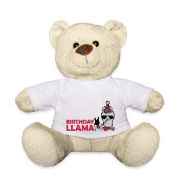 Birthday Llama No Drama - Teddy Bear - white - Front