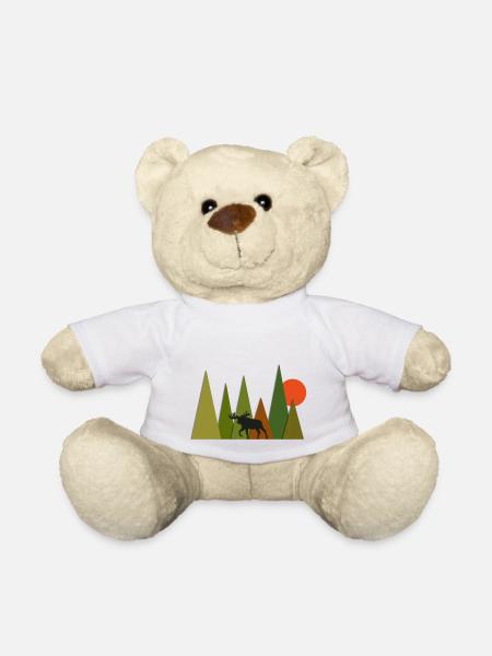 Elch im Wald - Teddy - Weiß