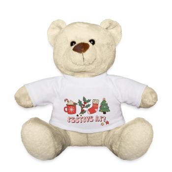 Festive AF as fu. Weihnachten Retro Weihnachtslied - Teddy - Weiß - Vorne
