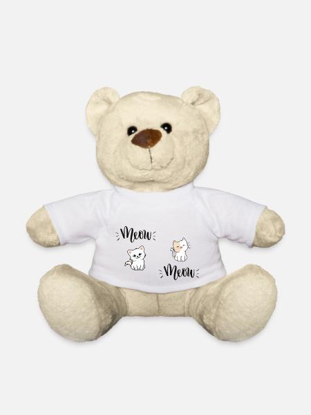 kittens meow - cute to offer - funny gift - Teddy Bear - white