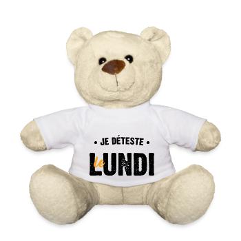 Je déteste lundi - Nounours - blanc - Devant