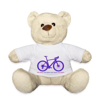 Gravel Bike Lila Rennrad Fahrrad lustiges Geschenk - Teddy - Weiß - Vorne