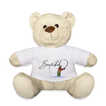 Né pour pêcher - Nounours - blanc - Devant