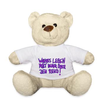 wahres leben malt immer über den rand - Teddy - Weiß - Vorne