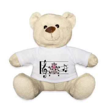 Musik Liebe Kuh im Glück in Noten - Teddy - Weiß - Vorne