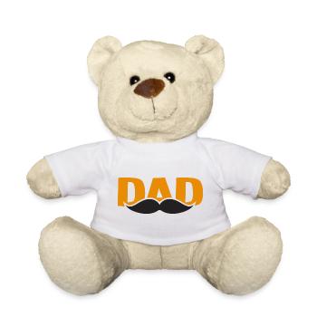Dad Moustache - Teddy Bear - white - Front