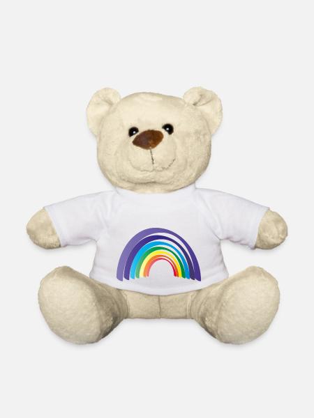 Regenbogen - Teddy - Weiß