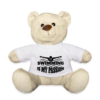 Club de natation Nageuse Femme Natation - Nounours - blanc - Devant