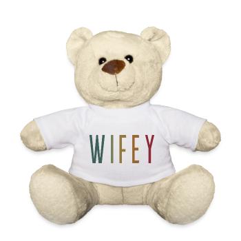 Retro Wifey Matching Couple Wedding Party Mariage - Nounours - blanc - Devant