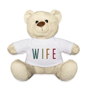 Retro Frau Matching Paar Hochzeitsfeier Hochzeit - Teddy - Weiß - Vorne