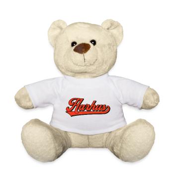 Aarhus Retro Lettering – Denmark Style - Teddy Bear - white - Front