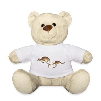 Känguru Mutter und Kind farbig - Teddy - Weiß - Vorne