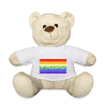 Pride | Wand, Ziegelstein, homosexuell, Gay - Teddy - Weiß - Vorne