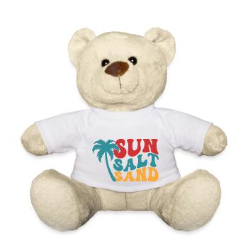 Sun Salt Sand Summer Sun Beach Palm Trees Holiday - Teddy Bear - white - Front
