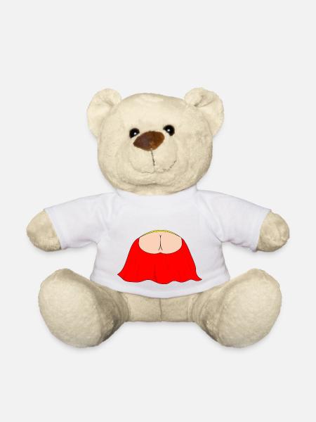 Flying Bum - Flying upwards - Teddy Bear - white