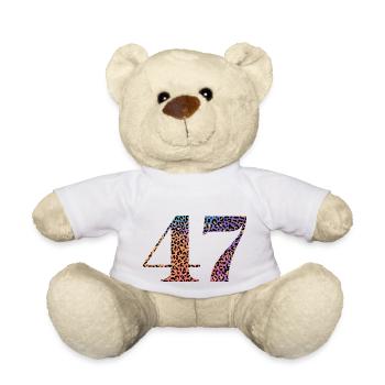 47th Birthday Leopard - Teddy Bear - white - Front