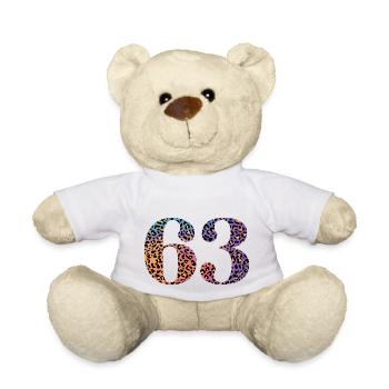 63e anniversaire léopard - Nounours - blanc - Devant