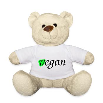 Le végétalien commence vert - Nounours - blanc - Devant