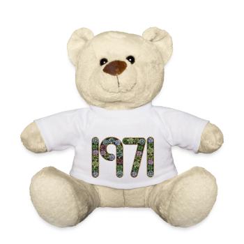 1971 50. Geburtstag Vintage Retro Geboren in - Teddy - Weiß - Vorne