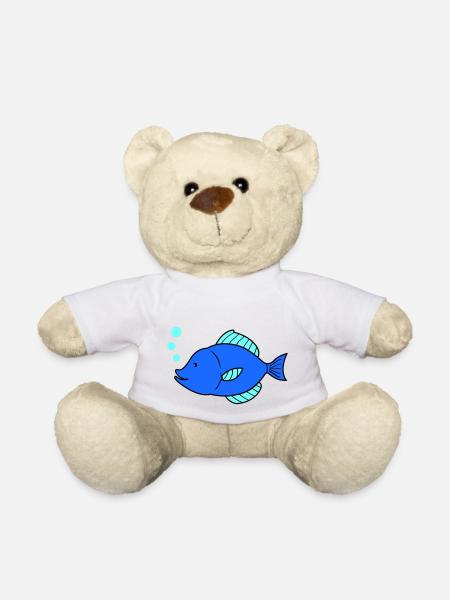 fisch comic - Teddy - Weiß