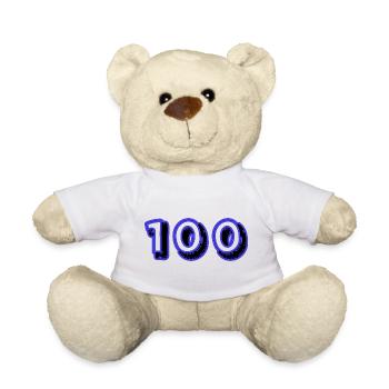 100. 100 JAHRE. 100-JÄHRIGES JUBILÄUM. 100. GEBURTSTAG - Teddy - Weiß - Vorne