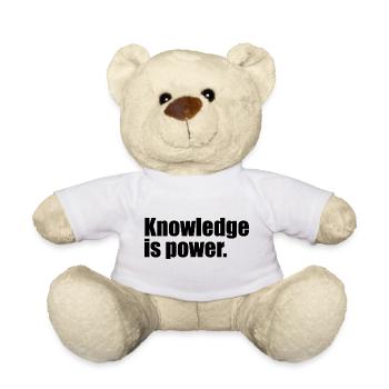 Wissen ist Macht Zitat - Teddy - Weiß - Vorne