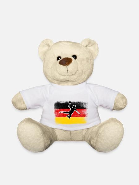 Handball Deutschland Sprungwurf - Teddy - Weiß