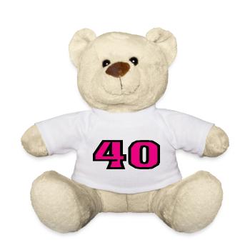 40. 40 YEARS. 40th ANNIVERSARY. 40TH ANNIVERSARY. - Teddy Bear - white - Front