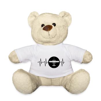 Herzschlag Fliegerei Emblem Logo Fliegen Icon Flug - Teddy - Weiß - Vorne